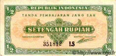 1/2 Rupiah INDONESIEN  1945 P.016 SS