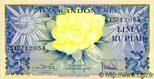 5 Rupiah INDONESIA  1959 P.065 FDC