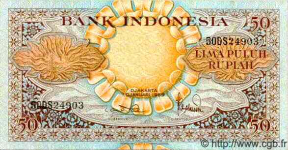 50 Rupiah INDONESIA  1959 P.068 MBC+
