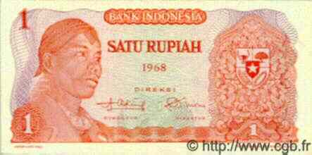 1 Rupiah INDONESIA  1968 P.102 EBC
