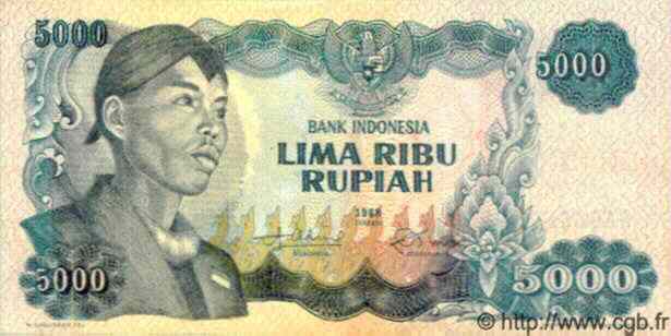 5000 Rupiah INDONESIA  1968 P.111 UNC