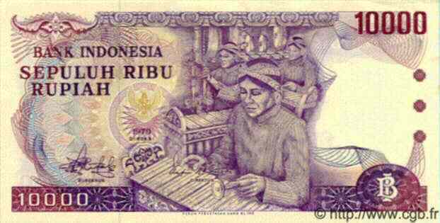 10000 Rupiah INDONESIA  1979 P.118 UNC