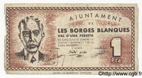 1 Pesseta SPAIN Borges Blanques 1936 C.--(118a?) F+