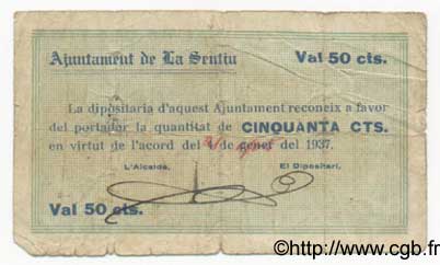 50 Centims SPANIEN La Sentiu 1937 C.561a fSS