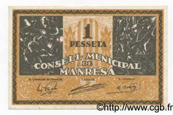 1 Pesseta SPANIEN Manresa 1936 C.337 VZ