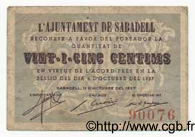 25 Centims  ESPAGNE Sabadell 1937 C.536a TB+
