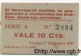 10 Centims ESPAGNE Tortosa 1937 C.619b TTB+