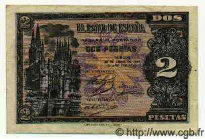 2 Pesetas SPAIN  1938 P.109a VF