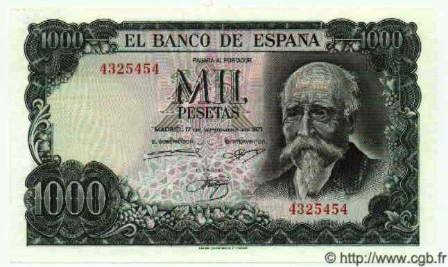 1000 Pesetas SPANIEN  1971 P.154 ST
