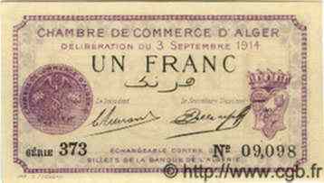 1 Franc ALGERIA Alger 1914 JP.01 UNC