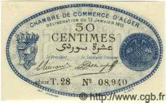 50 Centimes ALGÉRIE Alger 1915 JP.05 NEUF