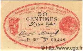 50 Centimes ALGÉRIE Alger 1919 JP.137.11 NEUF
