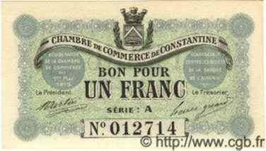1 Franc ALGÉRIE Constantine 1915 JP.02 NEUF