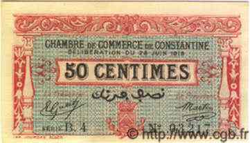 50 Centimes ALGÉRIE Constantine 1919 JP.13 NEUF