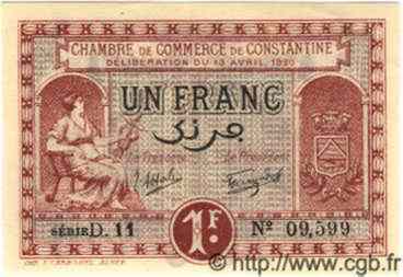1 Franc ALGÉRIE Constantine 1920 JP.18 NEUF