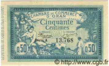 50 Centimes ALGERIEN Oran 1915 JP.141.01 fST