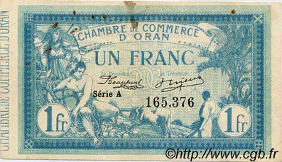 1 Franc ALGÉRIE Oran 1915 JP.141.02 TB