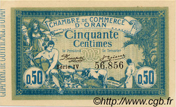 50 Centimes  ALGÉRIE Oran 1915 JP.141.04 NEUF