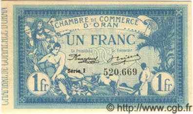 1 Franc ALGÉRIE Oran 1915 JP.05 NEUF