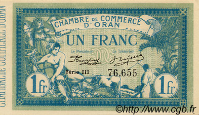 1 Franc  ALGÉRIE Oran 1915 JP.141.08 NEUF