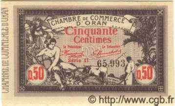 50 Centimes ALGÉRIE Oran 1920 JP.10 SPL