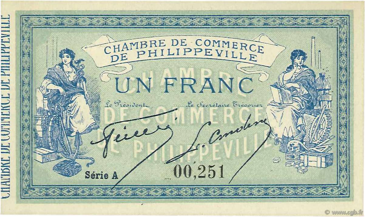 1 Franc ALGÉRIE Philippeville 1914 JP.142.06 NEUF