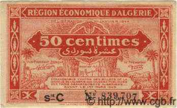 50 Centimes ALGÉRIE  1944 P.097a TTB+ à SUP