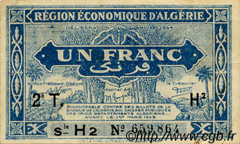 1 Franc ALGÉRIE  1944 P.101 TTB