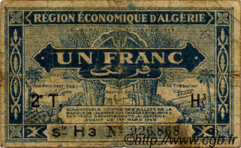 1 Franc ALGÉRIE  1944 P.101 B+