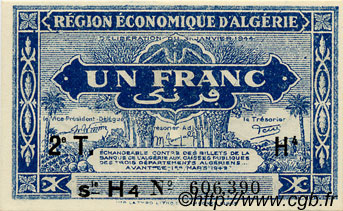 1 Franc ALGÉRIE  1944 P.101 NEUF