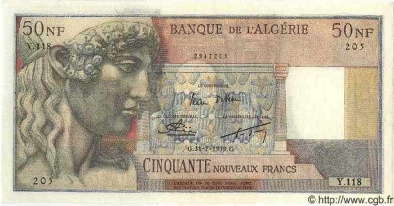 50 Nouveaux Francs ALGERIEN  1959 P.049 fST