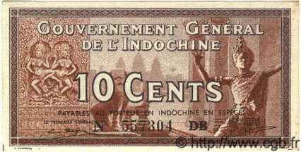 10 Cents INDOCHINA  1939 P.085e SC+
