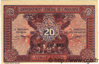 20 Cents INDOCINA FRANCESE  1939 P.090 FDC