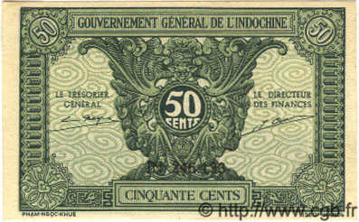 50 Cents INDOCHINE FRANÇAISE  1939 P.091 NEUF