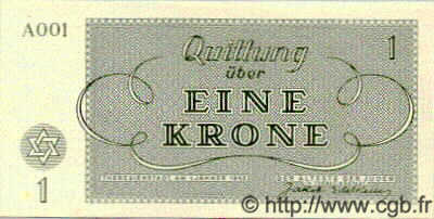 1 Krone ISRAËL Terezin / Theresienstadt 1943 WWII. NEUF