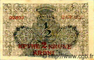 2 Kronen sur 1/2 Dinar YOUGOSLAVIE  1919 P.014a TTB à SUP