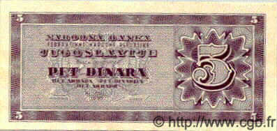 5 Dinara YUGOSLAVIA  1950 P.067Ra SPL+