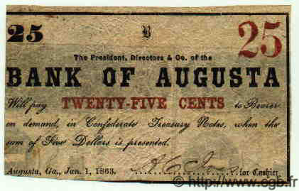 25 Cents UNITED STATES OF AMERICA  1863 H.GA030.G144 VF
