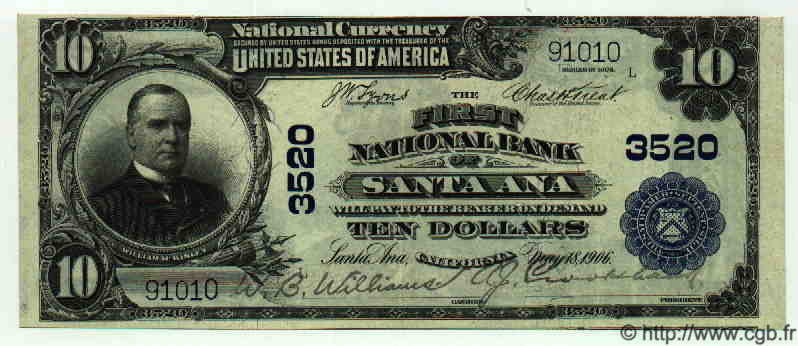10 Dollars STATI UNITI D AMERICA  1906 Fr.614.S1361 AU
