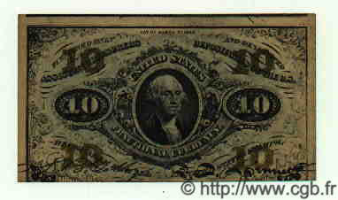 10 Cents UNITED STATES OF AMERICA  1863 P.108e VF+