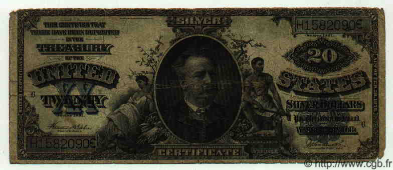20 Dollars STATI UNITI D AMERICA  1891 P.331 B a MB