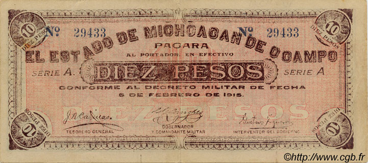 10 Dollars UNITED STATES OF AMERICA New York 1914 P.360a F - VF