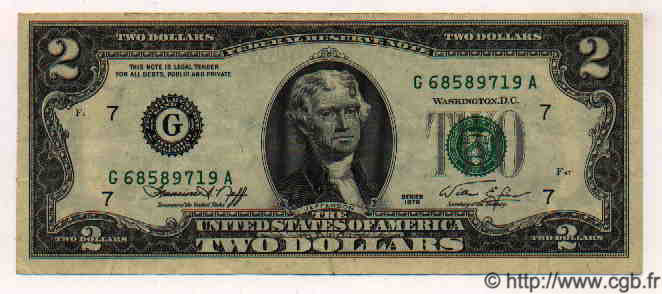 2 Dollars STATI UNITI D AMERICA Chicago 1976 P.461 BB to SPL