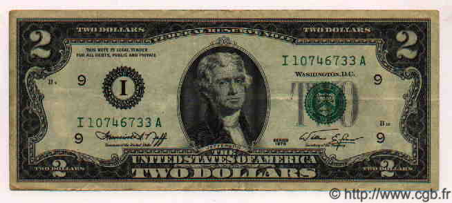 2 Dollars ÉTATS-UNIS D AMÉRIQUE Minneapolis 1976 P.461 TTB à SUP