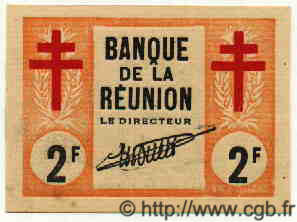 2 Francs Croix de Lorraine  ÎLE DE LA RÉUNION  1943 P.35 pr.NEUF