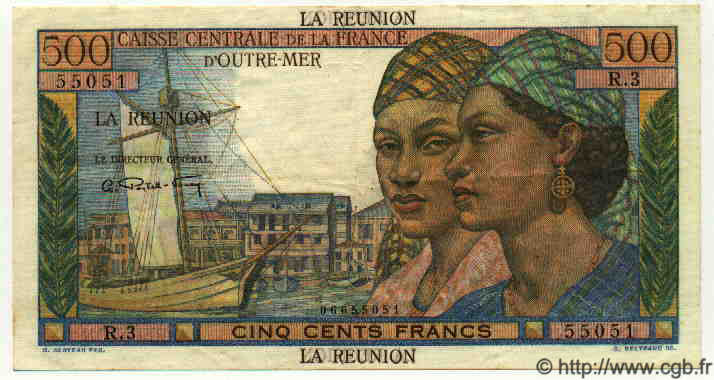 500 Francs Pointe à Pitre ÎLE DE LA RÉUNION  1946 P.46 SUP+
