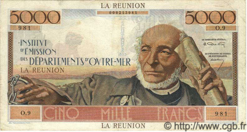 5000 Francs Schoelcher ÎLE DE LA RÉUNION  1960 P.50 TTB