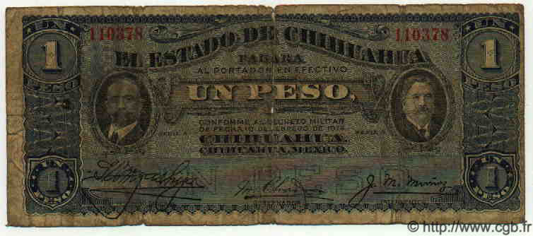 1 Peso MEXICO  1914 PS.0529a G