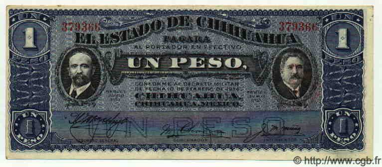 1 Peso MEXICO  1915 PS.0530e fST+