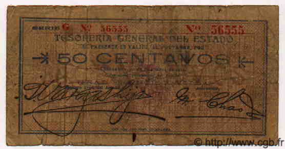 50 Centavos MEXICO  1913 PS.0552b fS